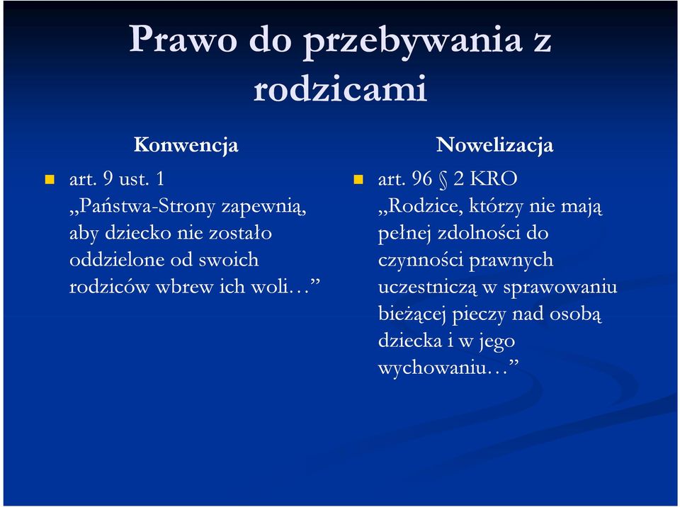 rodziców wbrew ich woli art.