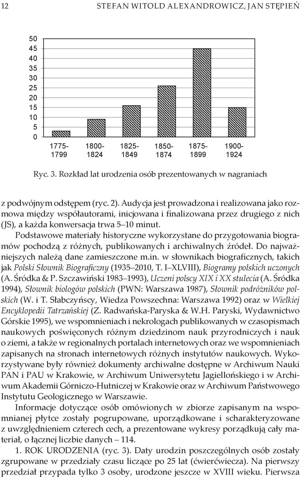 Podstawowe materiały historyczne wykorzystane do przygotowania biogramów pochodzą z różnych, publikowanych i archiwalnych źródeł. Do najważniejszych należą dane zamieszczone m.in.