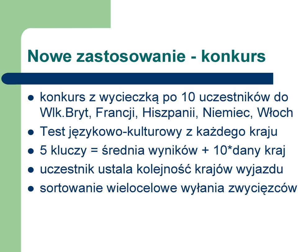 z każdego kraju 5 kluczy = średnia wyników + 10*dany kraj uczestnik