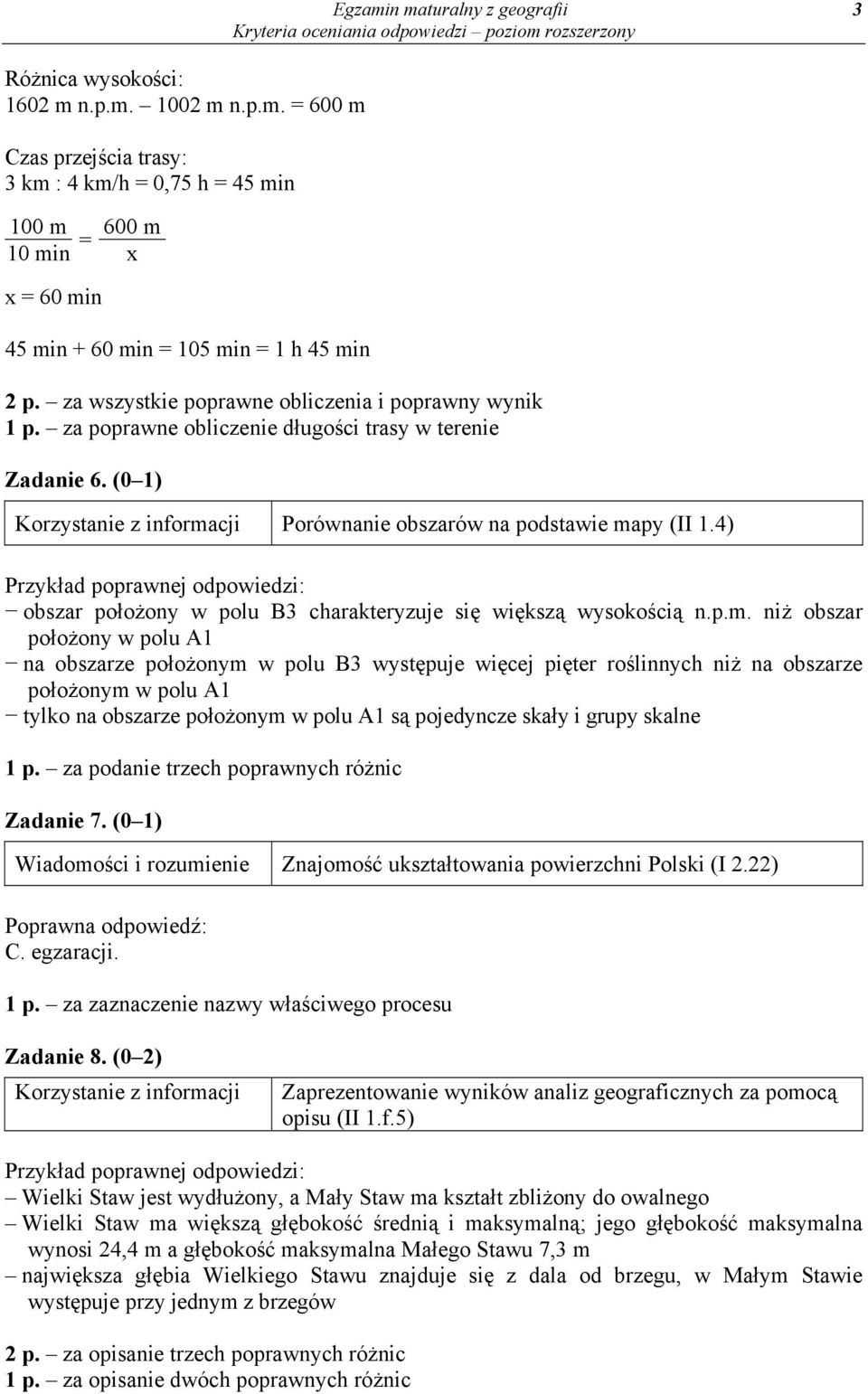 4) obszar położony w polu B3 charakteryzuje się większą wysokością n.p.m.