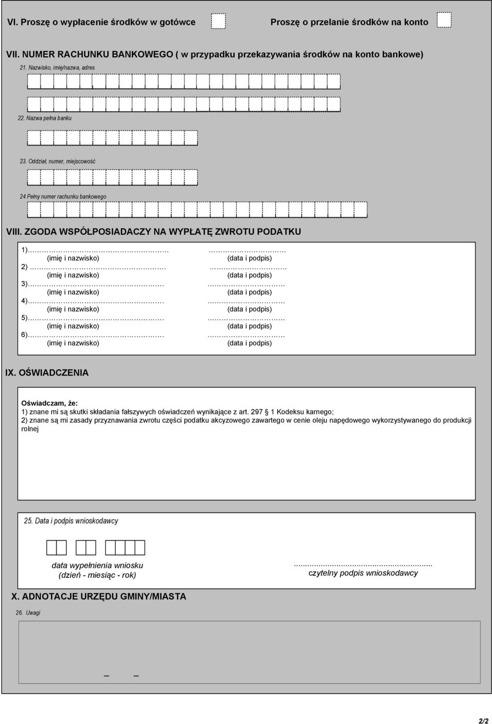 (imię i nazwisko) (data i podpis) 3). (imię i nazwisko) (data i podpis) 4). (imię i nazwisko) 45(data i podpis) 5). (imię i nazwisko) (data i podpis) 6). (imię i nazwisko) (data i podpis) IX.