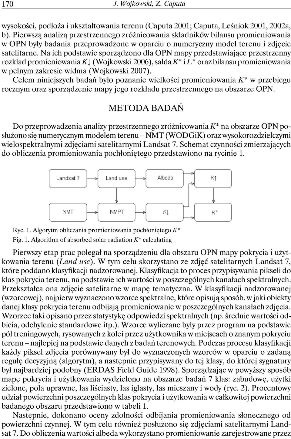 Na ich podstawie sporządzono dla OPN mapy przedstawiające przestrzenny rozkład promieniowania K (Wojkowski 2006), salda K* i L* oraz bilansu promieniowania w pełnym zakresie widma (Wojkowski 2007).