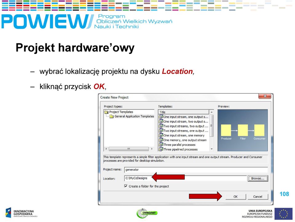 projektu na dysku