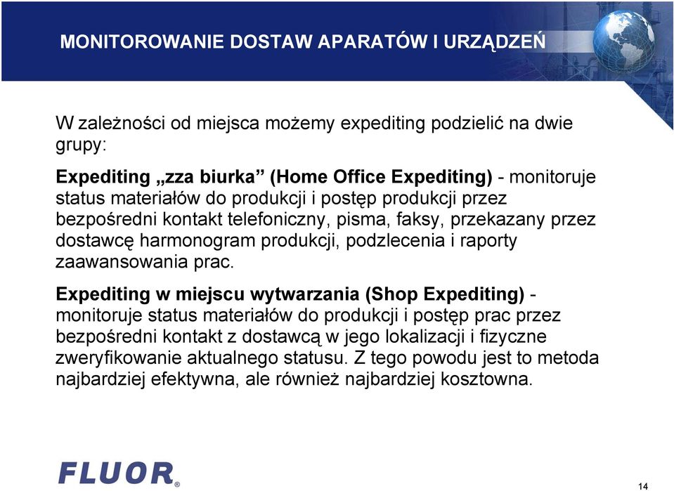 zaawansowania prac.