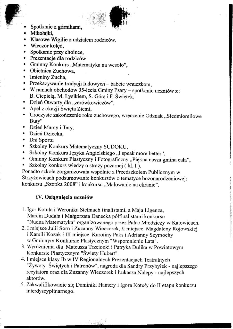 Swi^tek, Dzieri Otwarty dla,,zerowkowiczow", Apel z okazji Swi?