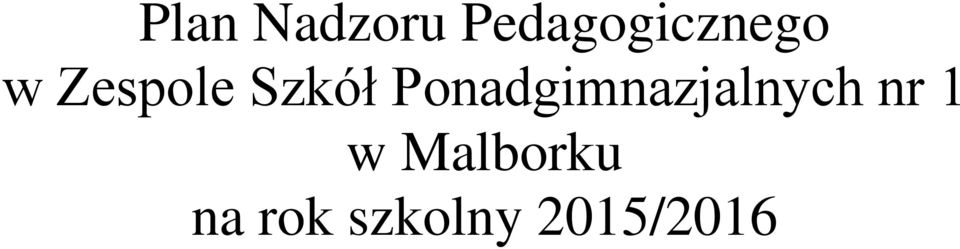 Szkół Ponadgimnazjalnych