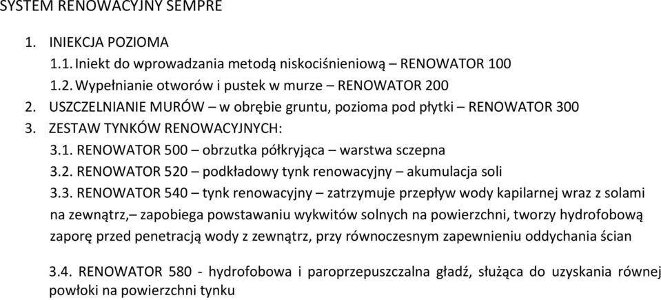 RENOWATOR 520 podkładowy tynk renowacyjny akumulacja soli 3.