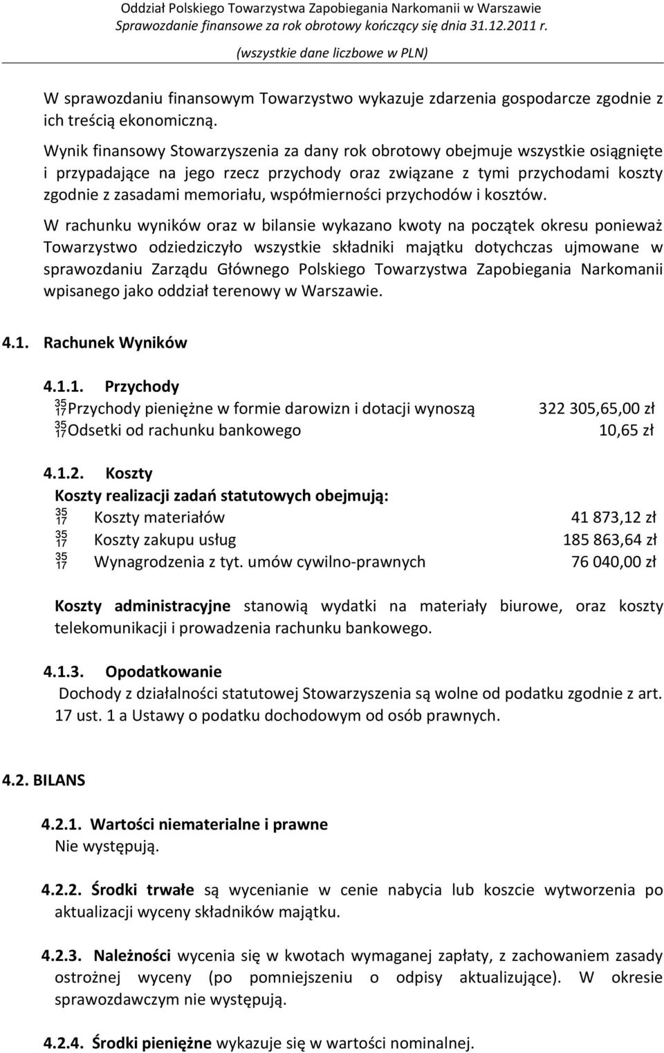 współmierności przychodów i kosztów.