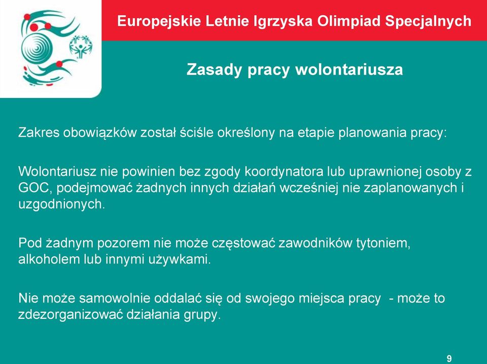 nie zaplanowanych i uzgodnionych.
