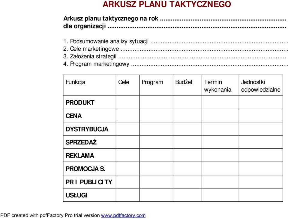 Program marketingowy.