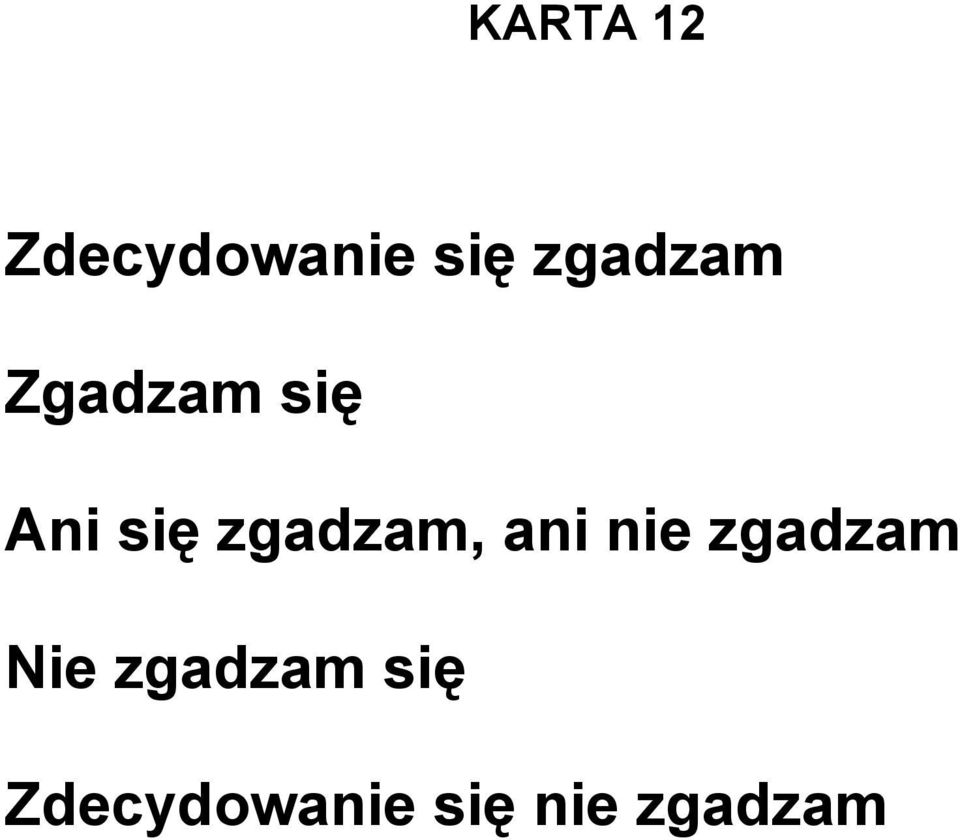 zgadzam, ani nie zgadzam Nie