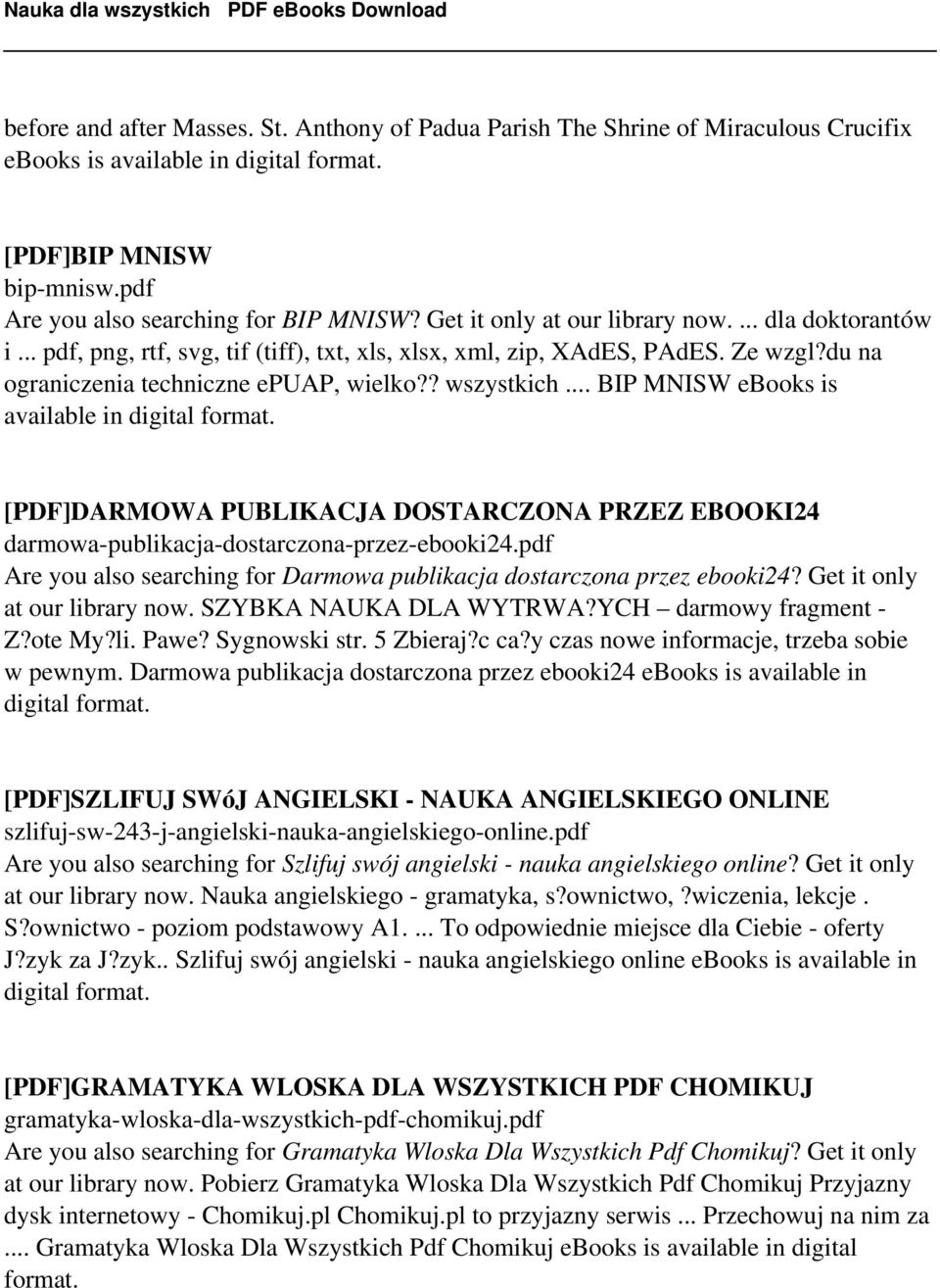 .. BIP MNISW ebooks is available in [PDF]DARMOWA PUBLIKACJA DOSTARCZONA PRZEZ EBOOKI24 darmowa-publikacja-dostarczona-przez-ebooki24.