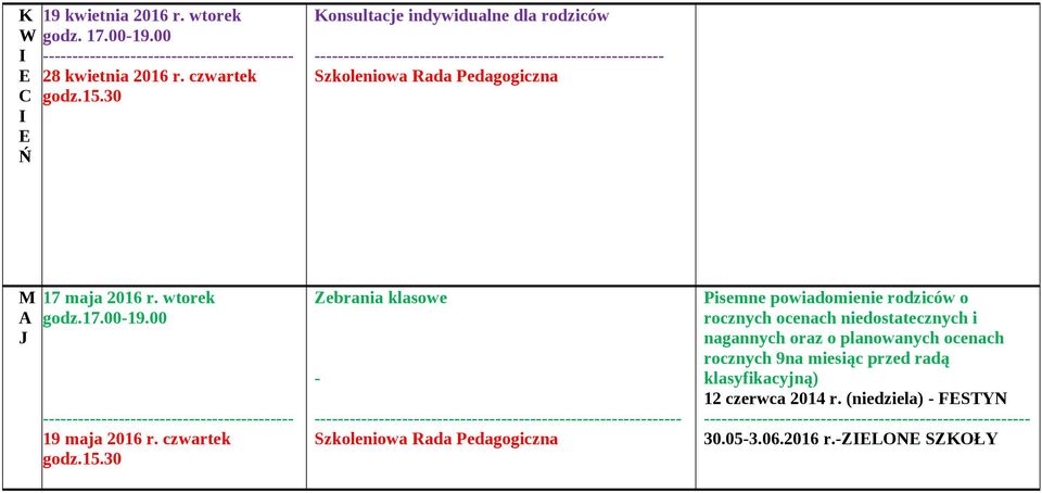 00 19 maja 2016 r. czwartek godz.15.