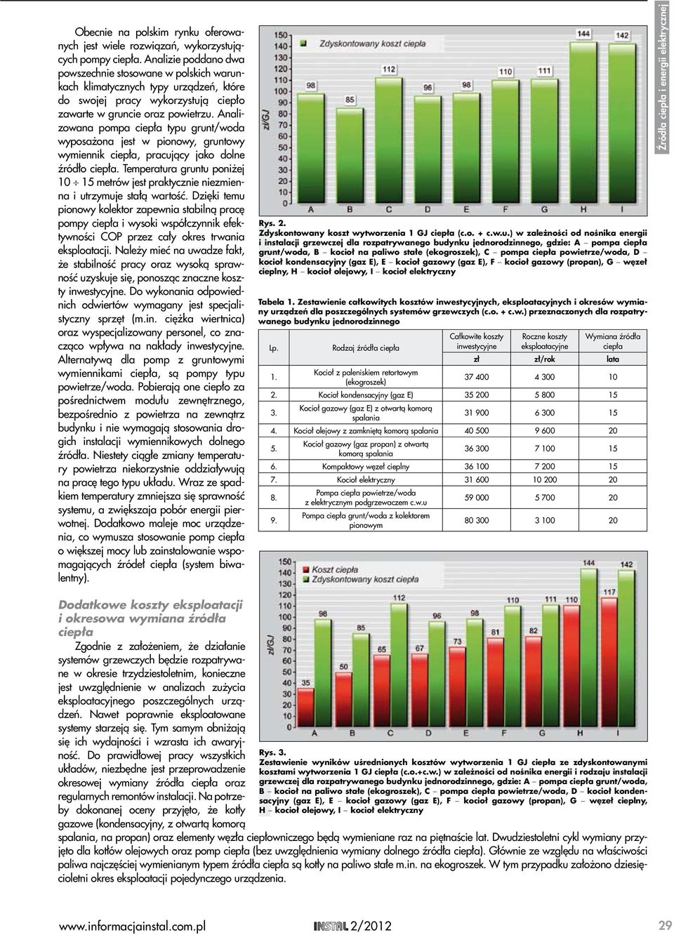 Analizowana pompa ciepła typu grunt/woda wyposażona jest w pionowy, gruntowy wymiennik ciepła, pracujący jako dolne źródło ciepła.