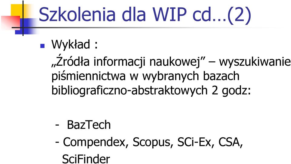 wybranych bazach bibliograficzno-abstraktowych 2