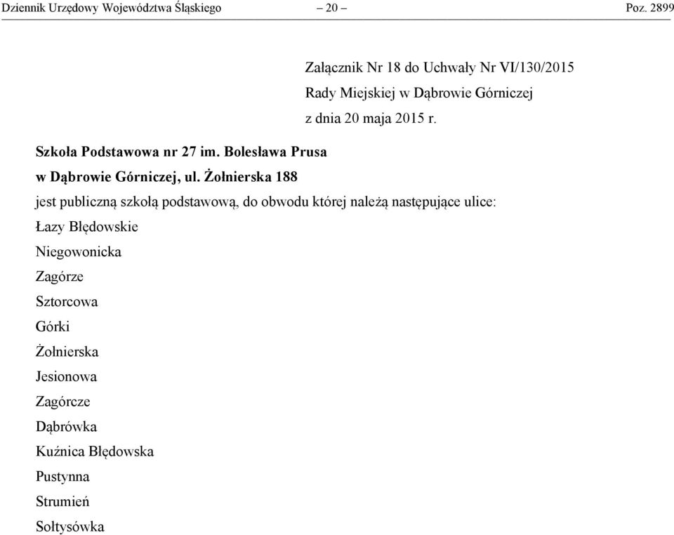 Bolesława Prusa w Dąbrowie Górniczej, ul.