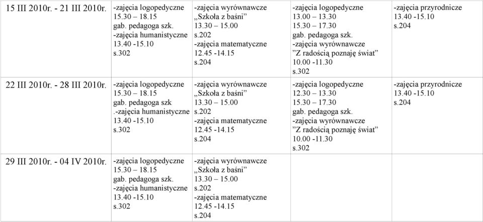 gab. pedagoga szk.