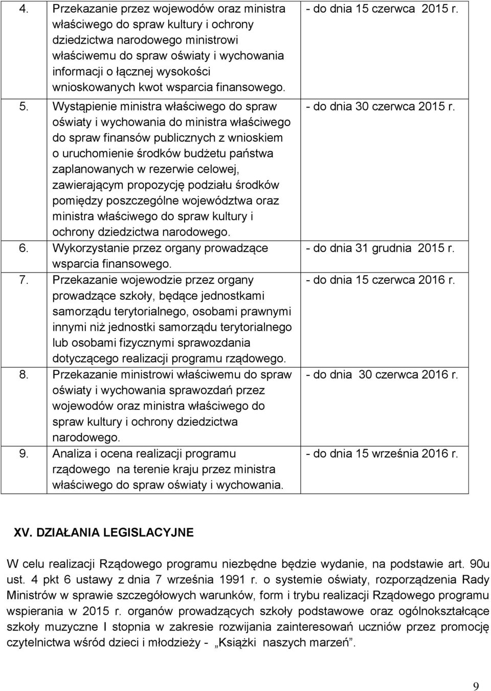 Wystąpienie ministra właściwego do spraw oświaty i wychowania do ministra właściwego do spraw finansów publicznych z wnioskiem o uruchomienie środków budżetu państwa zaplanowanych w rezerwie celowej,