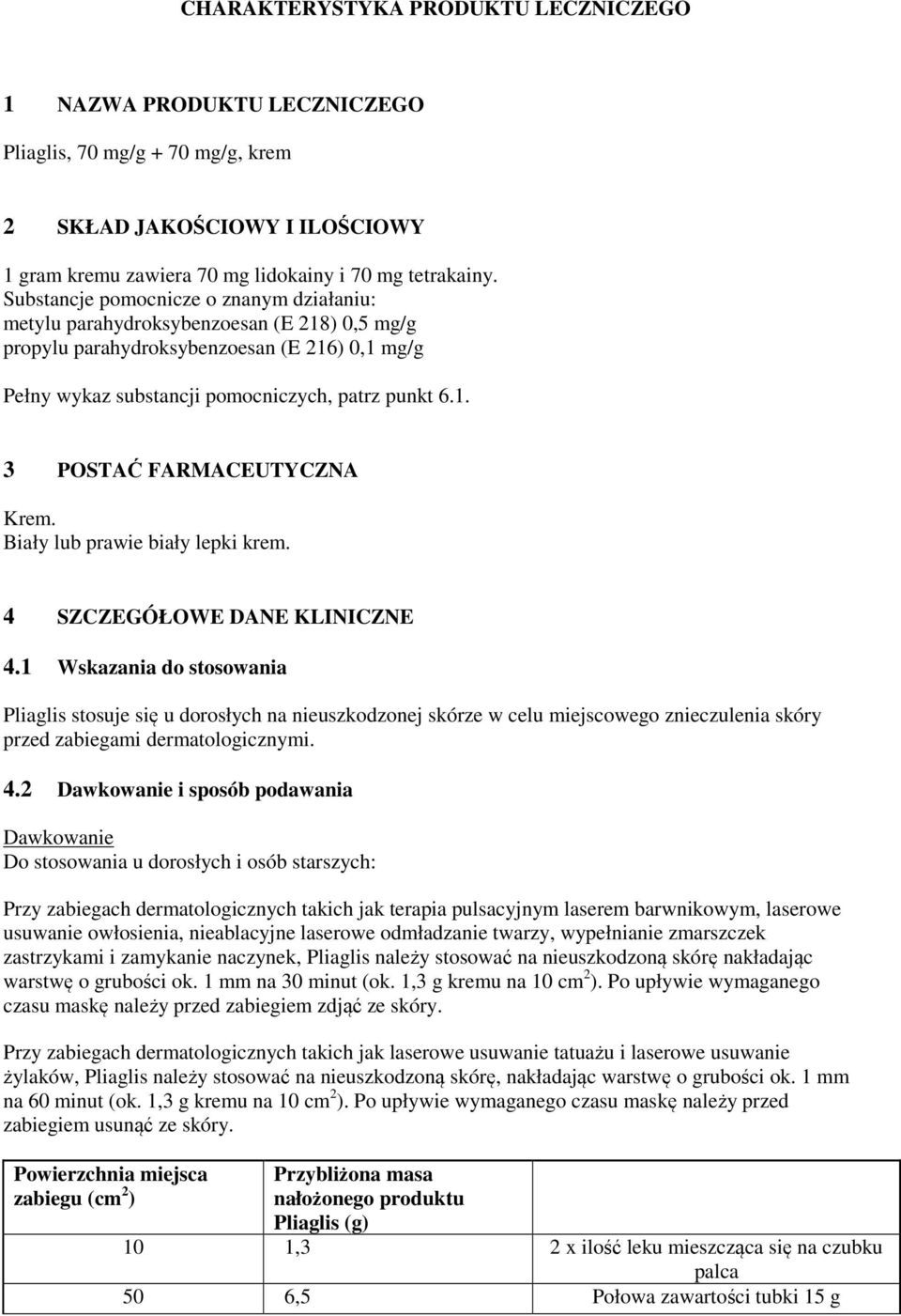 Biały lub prawie biały lepki krem. 4 SZCZEGÓŁOWE DANE KLINICZNE 4.