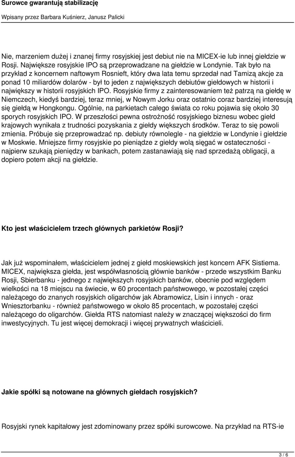największy w historii rosyjskich IPO.