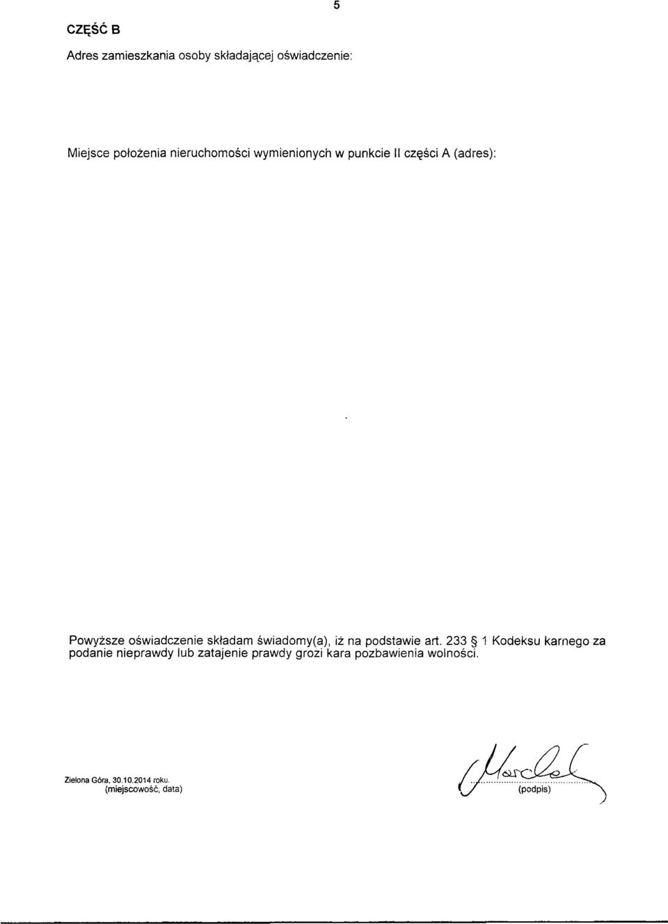 składam świadomy(a), iż na podstawie art.
