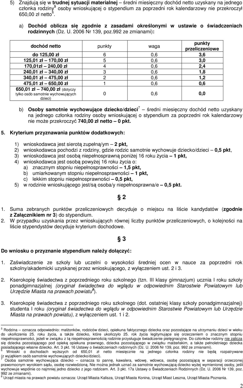 992 ze zmianami): dochód netto waga przeliczeniowe do 125,00 zł 6 0,6 3,6 125,01 zł 170,00 zł 5 0,6 3,0 170,01zł 240,00 zł 4 0,6 2,4 240,01 zł 340,00 zł 3 0,6 1,8 340,01 zł 475,00 zł 2 0,6 1,2 475,01