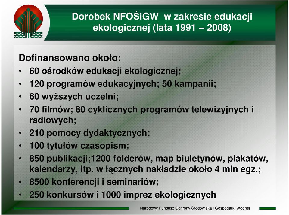 telewizyjnych i radiowych; 210 pomocy dydaktycznych; 100 tytułów czasopism; 850 publikacji;1200 folderów, map