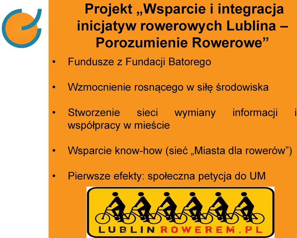 środowiska Stworzenie sieci wymiany informacji i współpracy w mieście