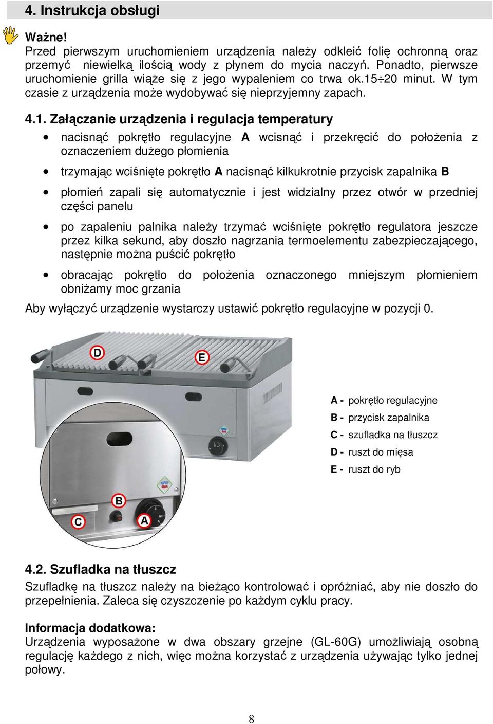 20 minut. W tym czasie z urządzenia moŝe wydobywać się nieprzyjemny zapach. 4.1.