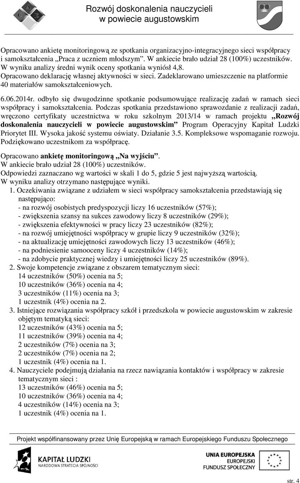 odbyło się dwugodzinne spotkanie podsumowujące realizację zadań w ramach sieci współpracy i samokształcenia.