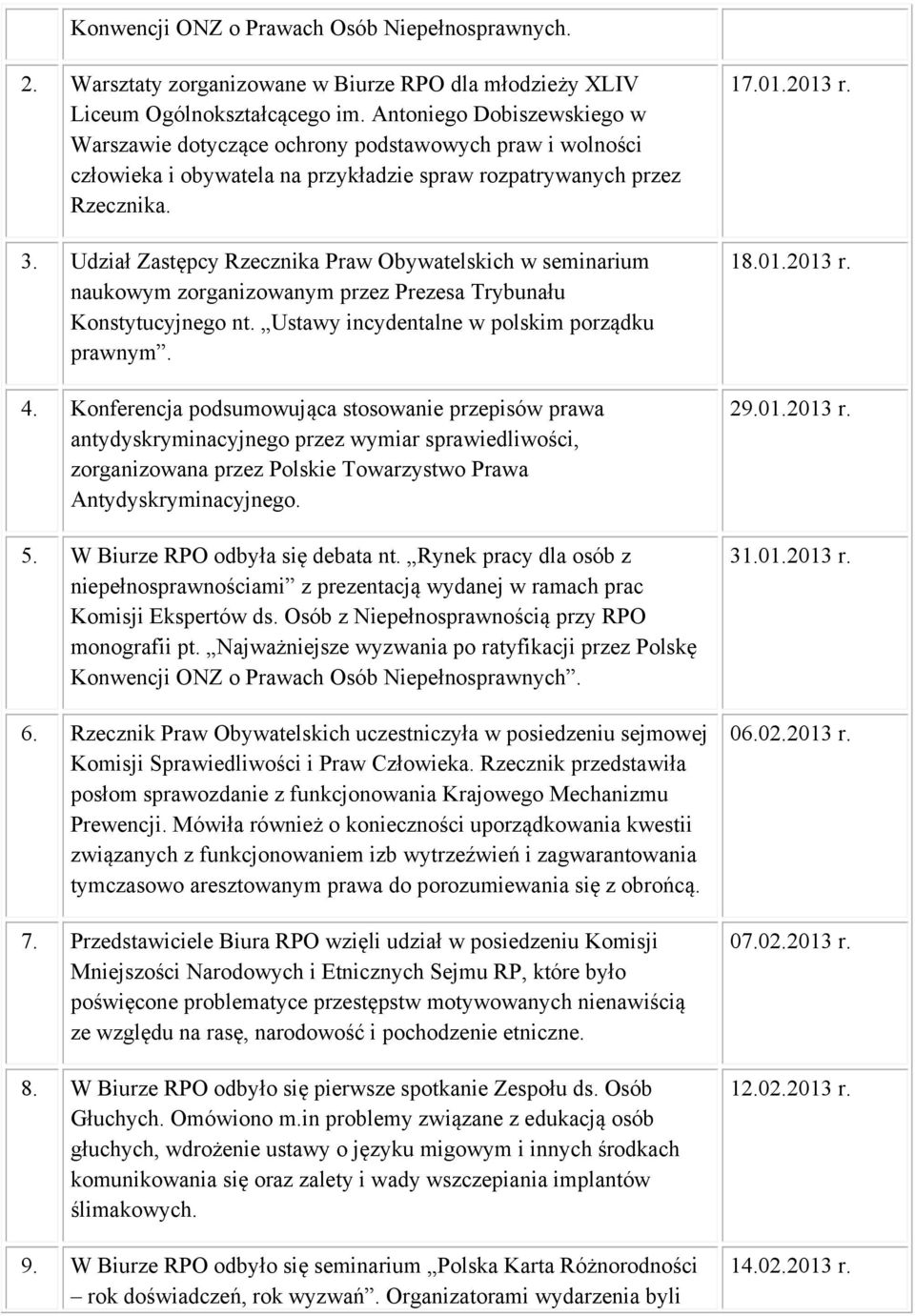 Udział Zastępcy Rzecznika Praw Obywatelskich w seminarium naukowym zorganizowanym przez Prezesa Trybunału Konstytucyjnego nt. Ustawy incydentalne w polskim porządku prawnym. 4.