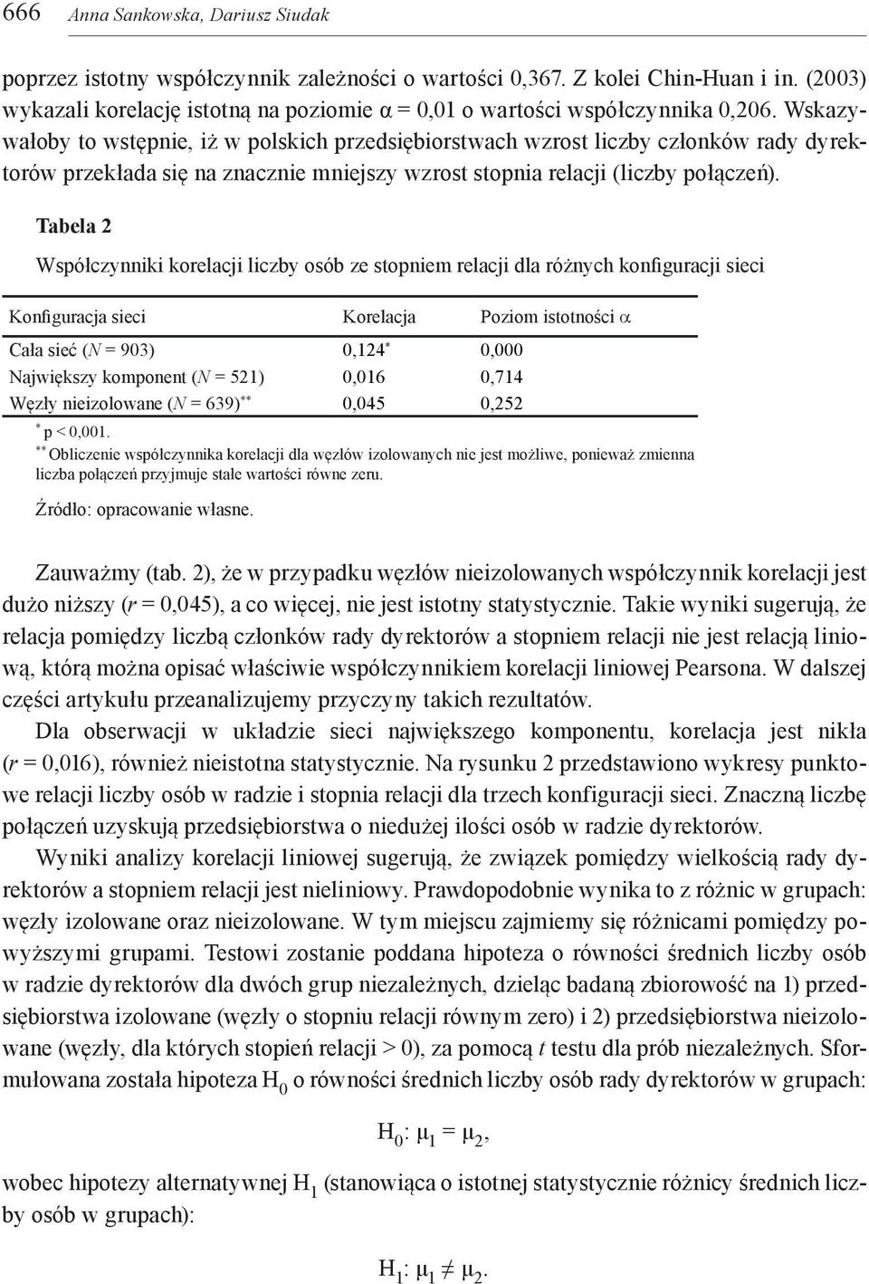 Wskazywałoby to wstępnie, iż w polskich przedsiębiorstwach wzrost liczby członków rady dyrektorów przekłada się na znacznie mniejszy wzrost stopnia relacji (liczby połączeń).