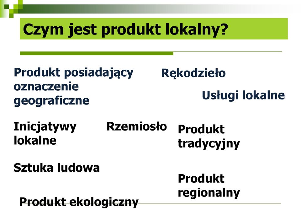 Rękodzieło Usługi lokalne Inicjatywy lokalne