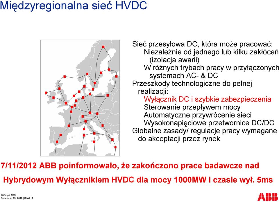 przepływem mocy Automatyczne przywrócenie sieci Wysokonapięciowe przetwornice DC/DC Globalne zasady/ regulacje pracy wymagane do akceptacji przez