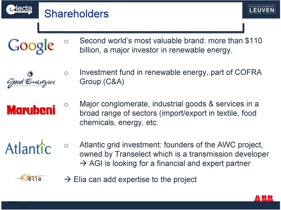 range of sectors (import/export in textile, food chemicals, energy, etc.