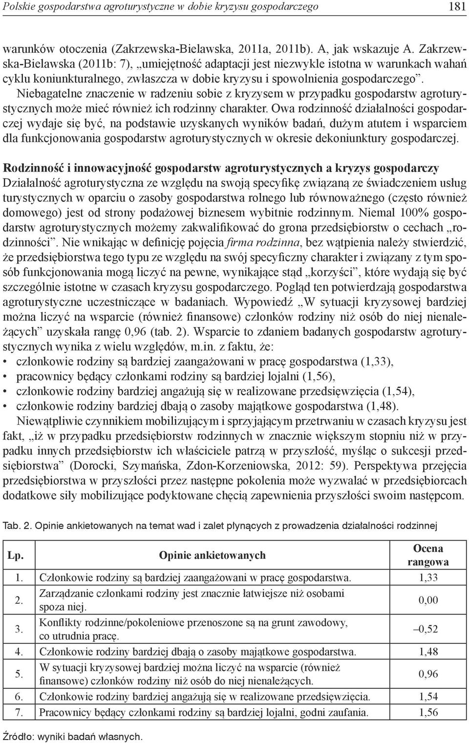 Niebagatelne znaczenie w radzeniu sobie z kryzysem w przypadku gospodarstw agroturystycznych może mieć również ich rodzinny charakter.