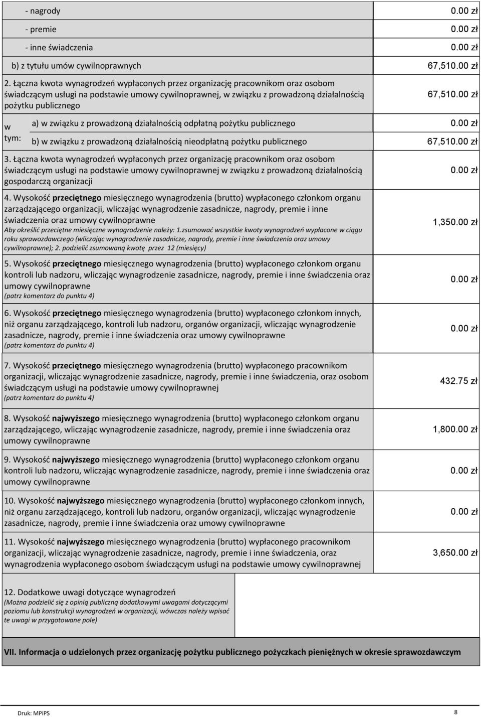tym: a) w związku z prowadzoną działalnością odpłatną pożytku publicznego b) w związku z prowadzoną działalnością nieodpłatną pożytku publicznego 67,51 3.