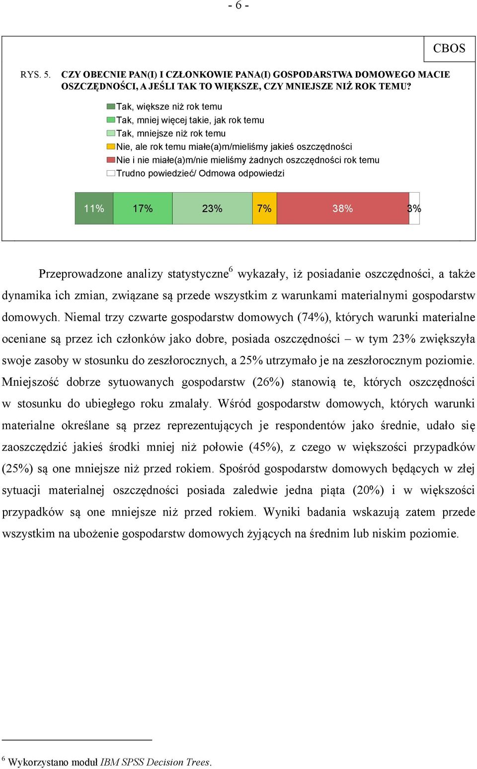 oszczędności rok temu Trudno powiedzieć/ Odmowa odpowiedzi 11% 17% 23% 7% 38% 3% Przeprowadzone analizy statystyczne wykazały, iż posiadanie oszczędności, a także dynamika ich zmian, związane są