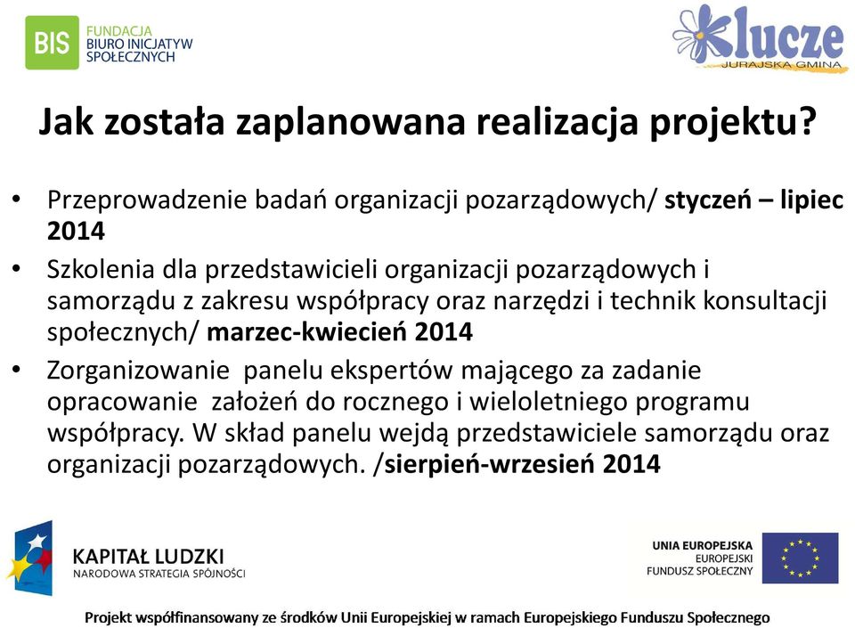 pozarządowych i samorządu z zakresu współpracy oraz narzędzi i technik konsultacji społecznych/ marzec-kwiecień 2014