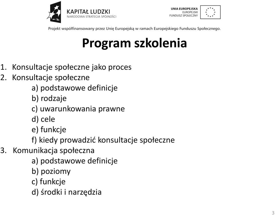 prawne d) cele e) funkcje f) kiedy prowadzić konsultacje społeczne 3.