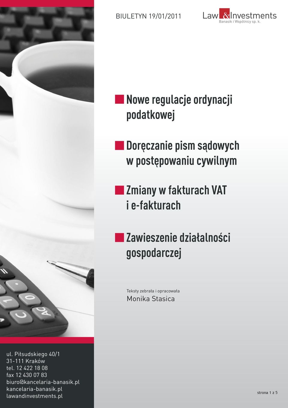 VAT i e-fakturach Zawieszenie działalności