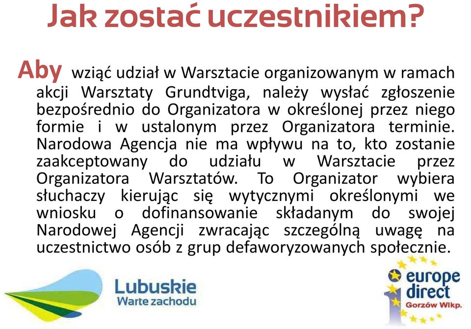 określonej przez niego formie i w ustalonym przez Organizatora terminie.