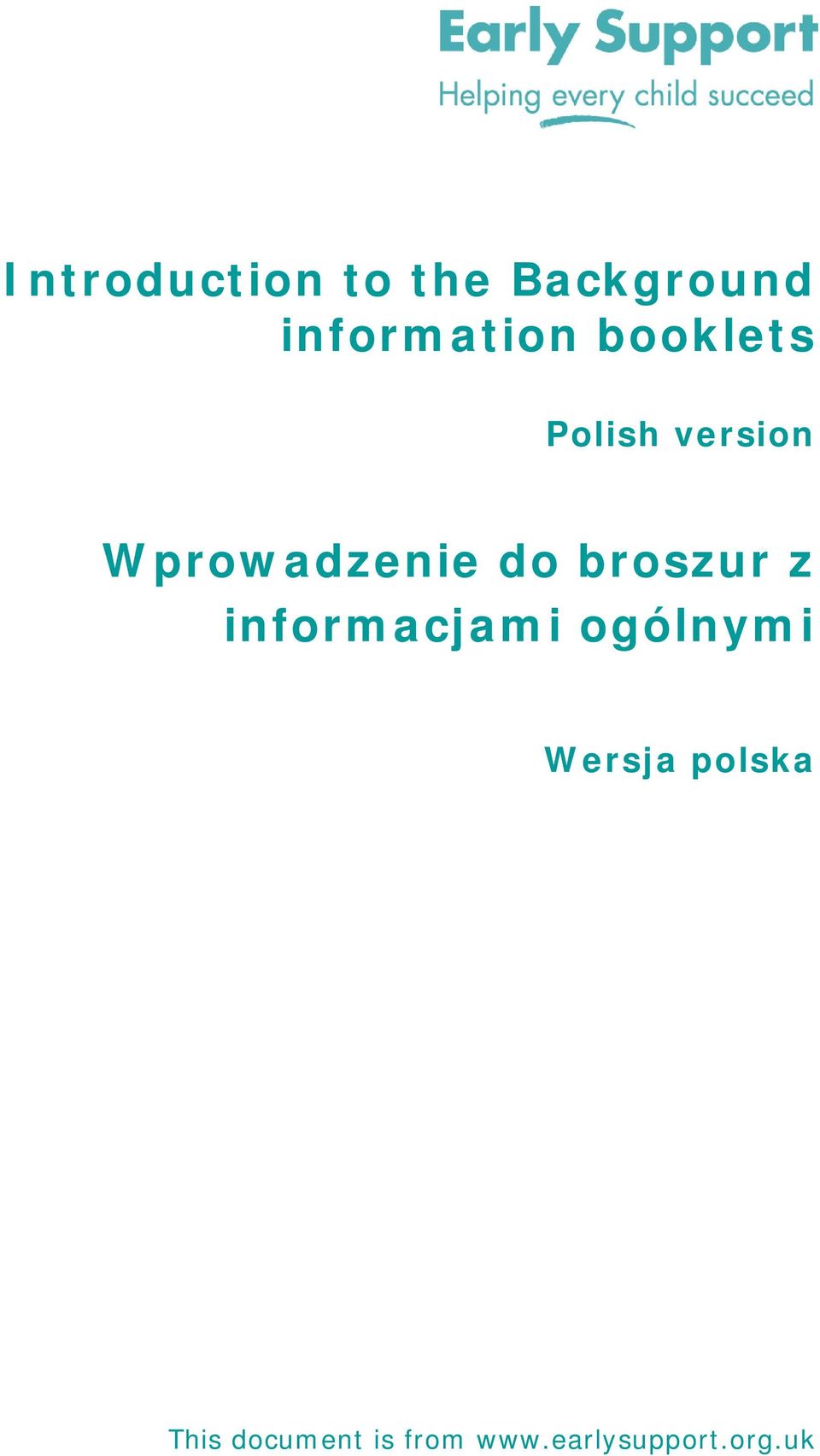 broszur z informacjami ogólnymi Wersja
