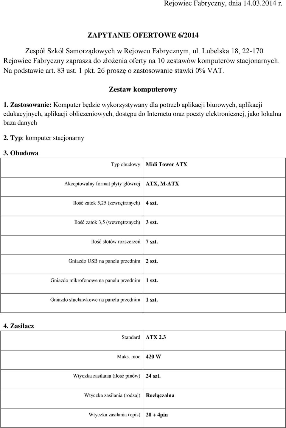 Zestaw komputerowy 1.