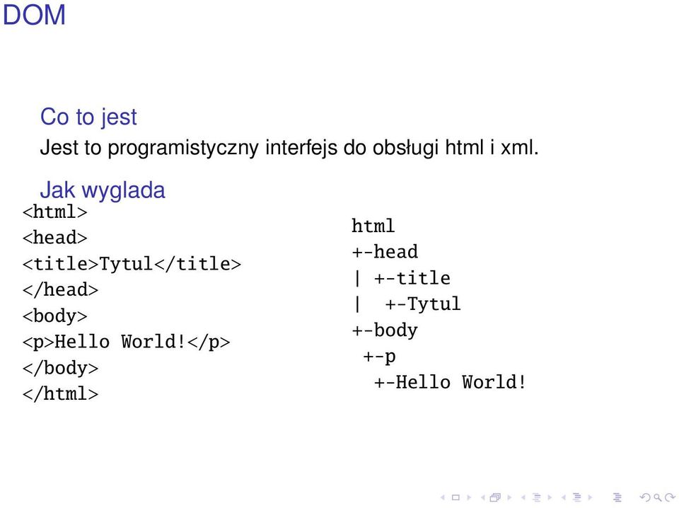 Jak wyglada <html> <head> <title>tytul</title> </head>