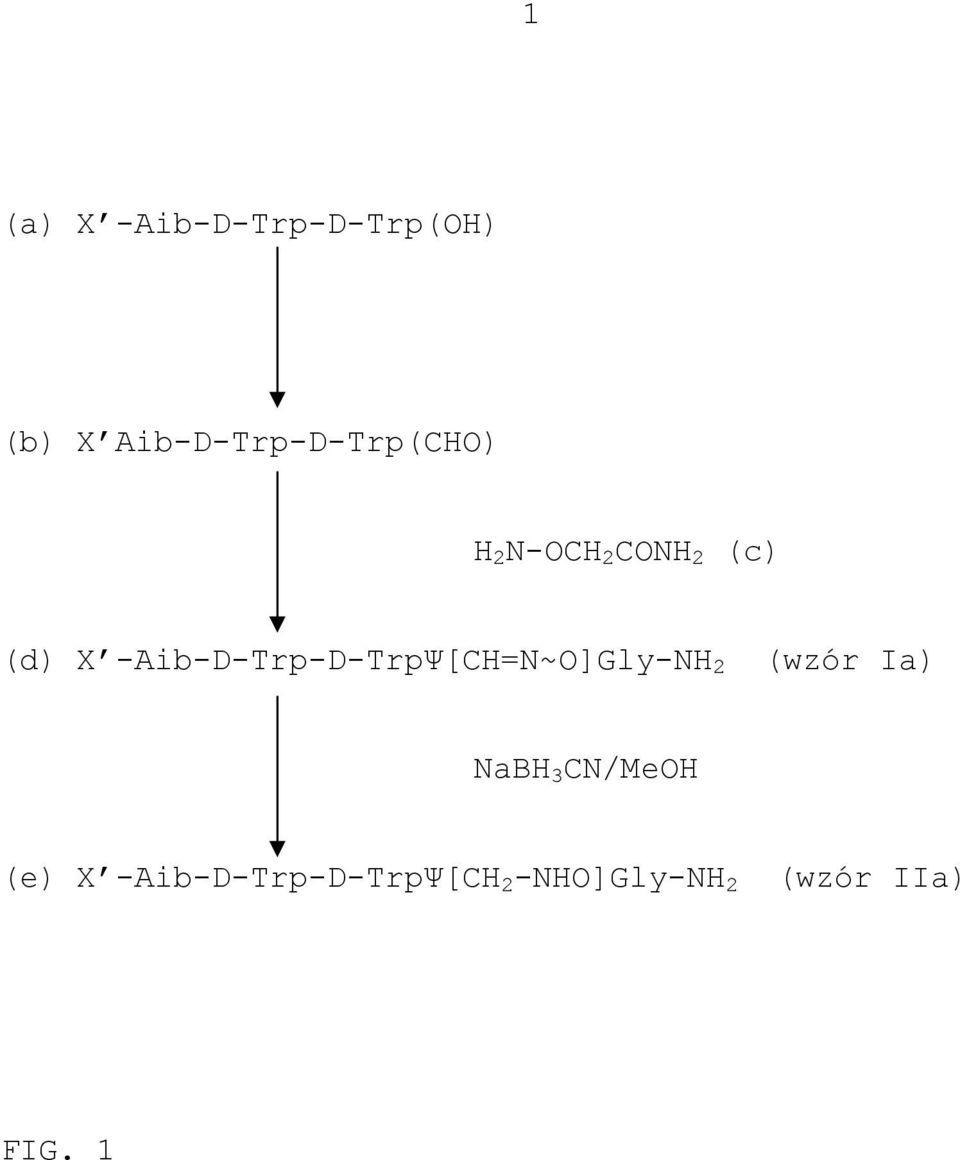 -Aib-D-Trp-D-TrpΨ[CH=N~O]Gly-NH 2 (wzór Ia) NaBH 3