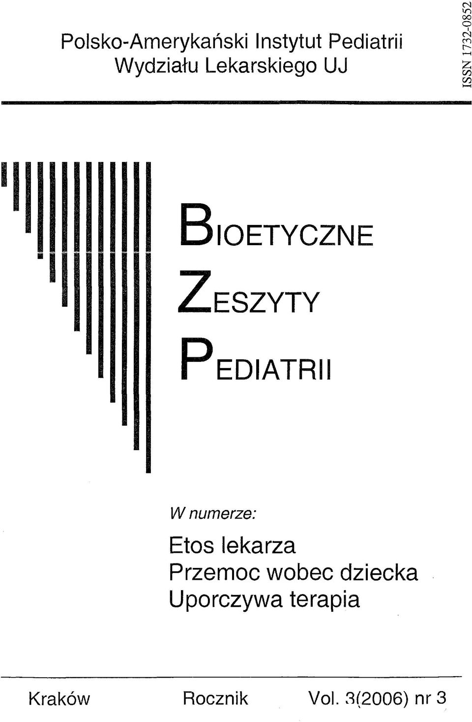 ESZYTY EDIATRII W numerze: Etos lekarza Przemoc