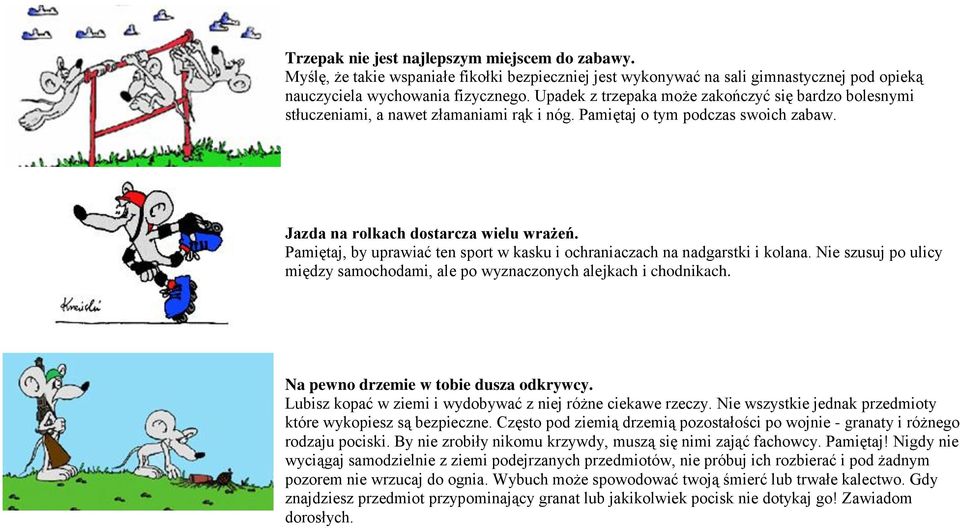 Pamiętaj, by uprawiać ten sport w kasku i ochraniaczach na nadgarstki i kolana. Nie szusuj po ulicy między samochodami, ale po wyznaczonych alejkach i chodnikach.