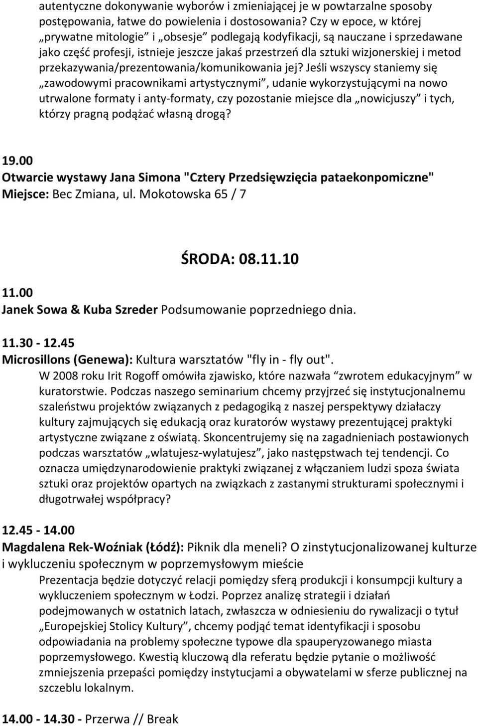 przekazywania/prezentowania/komunikowaniajej?