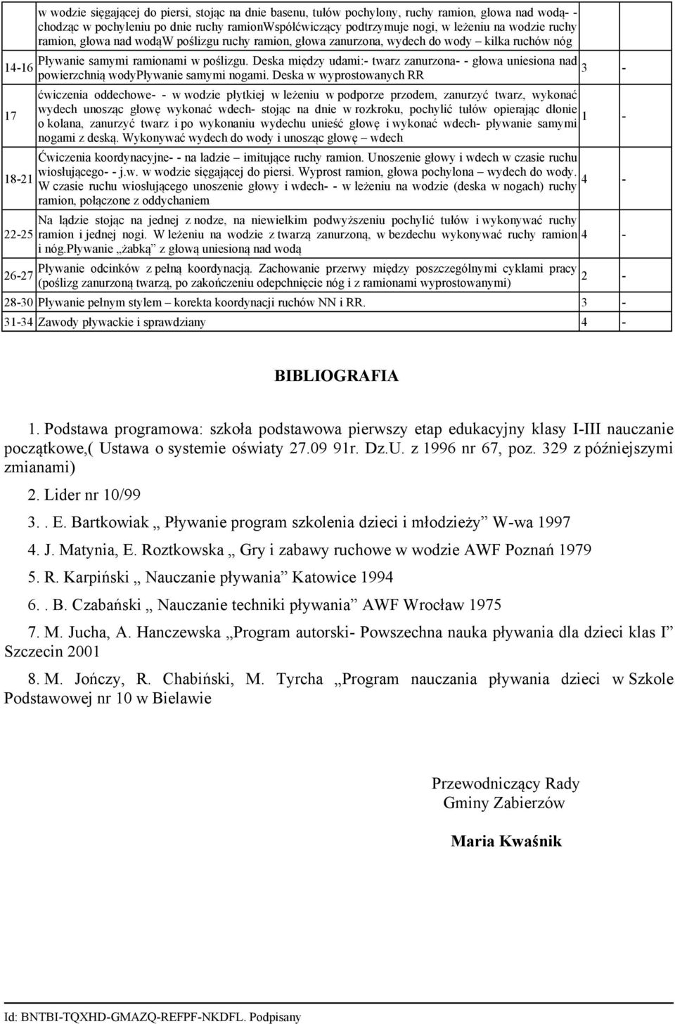 Deska między udami:- twarz zanurzona- - głowa uniesiona nad powierzchnią wodypływanie samymi nogami.